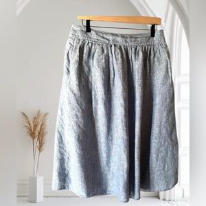 J. Crew Light Blue Linen Skirt with Pockets 6